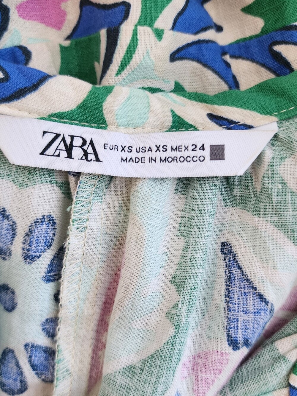 ZARA FLORAL LONG SLEEVE MINI DRESS SIZE XS - Picture 6 of 14